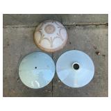Assortment of 3 Vintage Glass Lighting Shades