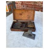 Antique Portable Brass Balance Scale Set