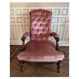 Victorian Tufted Walnut Reclining Armchair