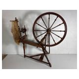 Antique Painted Flax Spinning Wheel