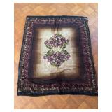 Vintage Plush Floral Horse Buggy Blanket