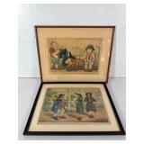 Pair of Woodward and Cruikshank Satirical Etchings