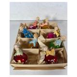 Set of Eight Vintage Angel Glass Ornaments