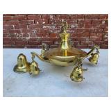 Neoclassical Five-Light Brass Chandelier