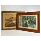 Two Framed Historical Lithographic Prints