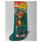 Vintage Delta Christmas Cat Toy Stocking Set