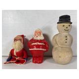 Three Vintage Holiday Figures and Candy Containers