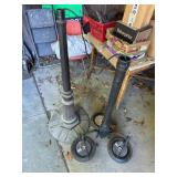 Pair of Heavy Cast Aluminum 3-Light Post Lamps