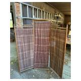Antique Oak Three-Panel Folding Dressing Screen