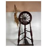 Antique Turned Wood Vertical Spinning Wheel