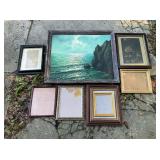 Framed Coastal Seascape Oil Painting and Frames