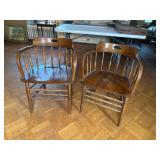 Pair of Antique Oak Captain