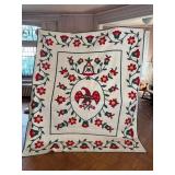 Large American Eagle Floral Applique Quilt