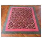 Hand-Stitched Log Cabin Rail Fence Scrap Quilt