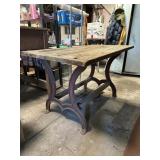 Antique Industrial Cast Iron Work Table