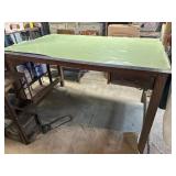 Vintage Industrial Oak Work Table with Drawer