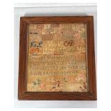 Antique Eunice Horner Needlework Sampler, 1851