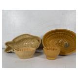 Assortment of Antique Signed Yellowware Food Molds