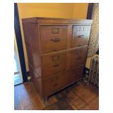 Library Bureau Antique Oak Six-Drawer File Cabinet