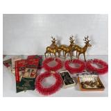 Vintage Christmas Icicles and Red Wreaths