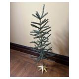 36-Inch Green Feather Style Tabletop Christmas Tre