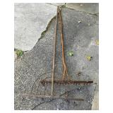 Two Antique Wooden Hay Rakes
