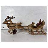 Antique Cast Iron Santa Sleigh Pull Toy