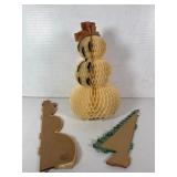 Trio of Large Vintage Honeycomb Paper Decorations