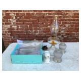 18-inch Glass Oil Lamp and Chimney Collection
