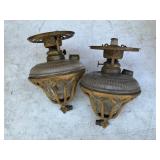 Pair of Antique Brass Oil Lamps