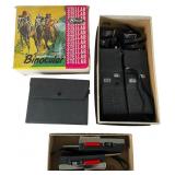 An Assortment of Vintage Transceivers and Binocula