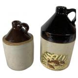Two American Stoneware Whiskey Jugs