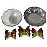 A Group of Decorative Glass, Metal, and Ceramic Ta