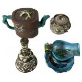 Assortment of Chinese ceramic and cloisonne wares.