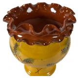 1999 Breininger Pottery Redware Pedestal Planter