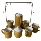 Vintage Japanese Beehive Ceramic Beverage Set