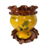 1999 Breininger Pottery Redware Pedestal Planter