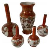 A Group of Japanese Kutani Porcelain Vessels, Meij