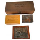 Vintage Storage Boxes and Gaming Tokens