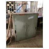 Mid-century industrial metal storage cabinet