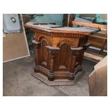 Antique Victorian Gothic Revival Carved Oak Pulpit