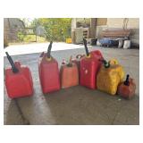 Group of 7 Assorted Portable Fuel Containers