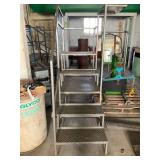 Industrial Steel Rolling Platform Ladder