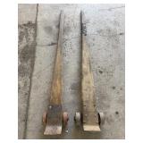 Pair of Heavy Duty Wood Pry Lever Bar Dollies