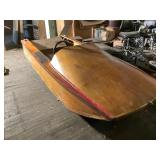 Vintage Wooden Outboard Hydroplane Boat