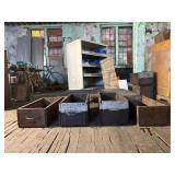 Set of Four Industrial Wooden Storage Drawers
