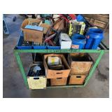 Industrial Steel Cart with Assorted Hardware Conte
