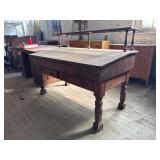 Antique Oak Plantation Desk with Gallery