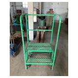 BE Engineering Green Steel 2-Step Rolling Ladder