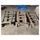 Trio of Industrial Wooden Utility Hand Trucks
